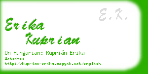 erika kuprian business card