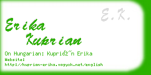 erika kuprian business card